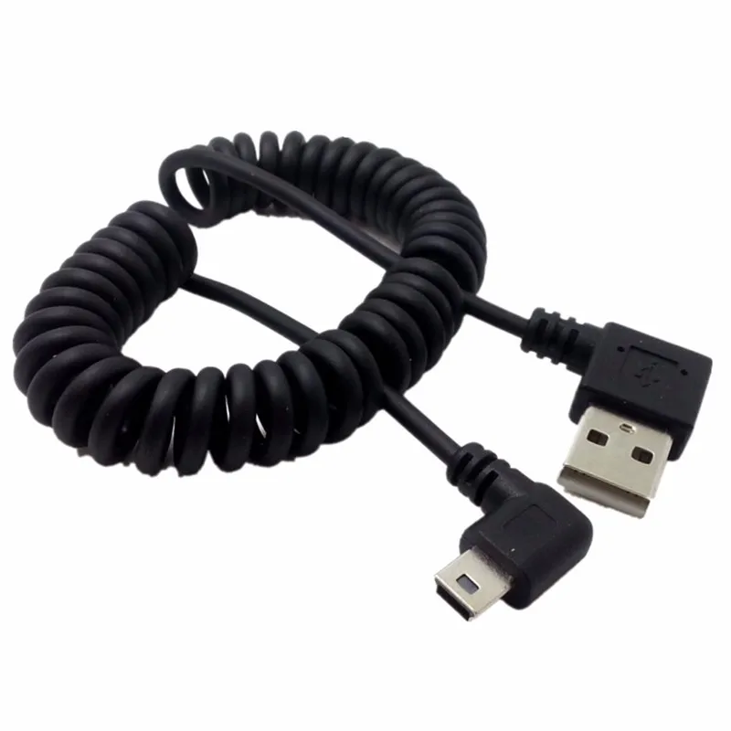 Mini línea de datos USB de doble codo derecho de 90 grados, puerto T izquierdo para cámara de disco duro MP3, línea de datos de navegación para coche, línea de carga de 1,0 m - imagen 4