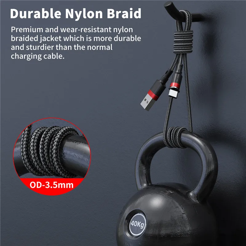 Cable USB Magnético - Cable trenzado nailon