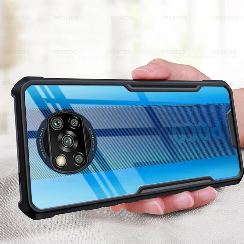 Funda trasera acrílica transparente para Poco F3, M3, X3 Pro, NFC, TPU, a prueba de golpes, Poxo, Poko, Little F X 3