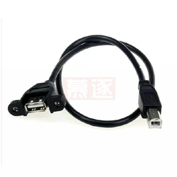 Cable USB 2.0 Tipo B con oreja para fijación a panel