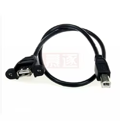 Cable USB 2.0 Tipo B con oreja para fijación a panel