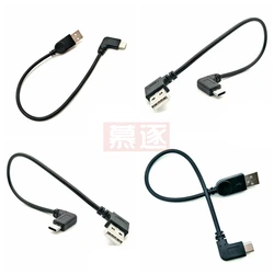 Cable USB 2.0 a USB-C macho acodado 90 grados para carga y datos