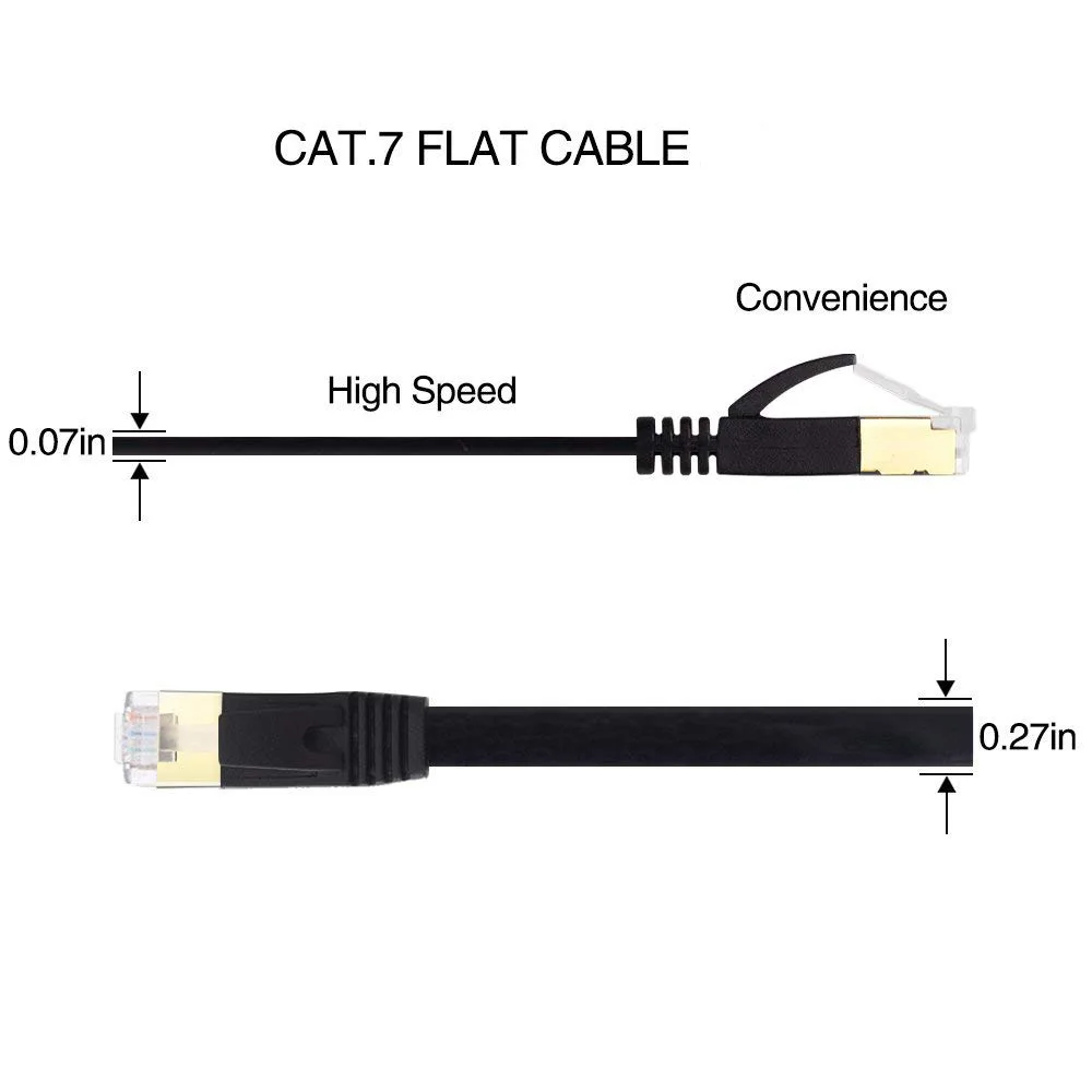 Cable Ethernet CAT7 RJ 45 RJ45 Cat7 Lan SSTP plano RJ 45 macho a macho Cable de red de alta velocidad chapado en oro Cable de conexión 0,2 m-30m - imagen 4