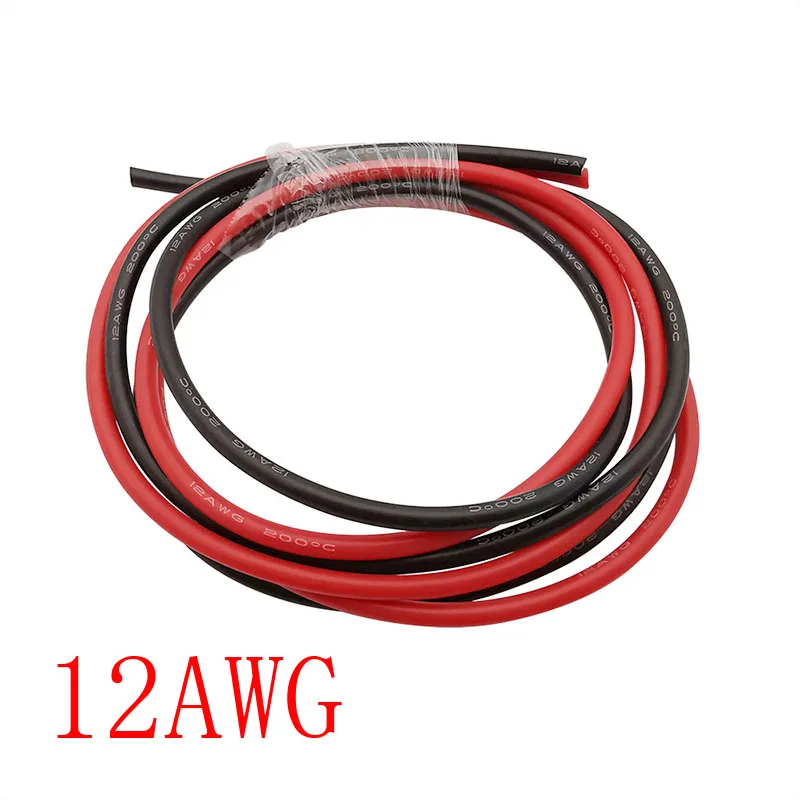 Cable eléctrico de silicona suave a prueba de calor, 1 metro, negro + 1 metro, rojo, 6, 8, 10, 12, 14, 16, 18, 20, 22, 24, 26, 28, 30 AWG - imagen 4