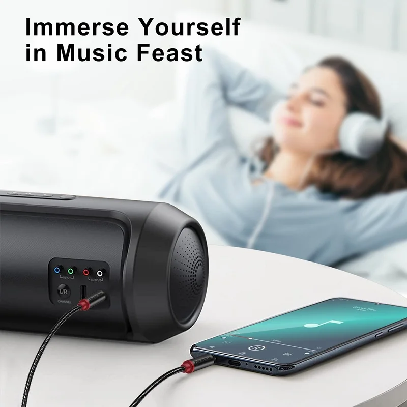 Cable de audio Shuliancable de 3,5 mm, cable auxiliar para auriculares, iPods, teléfonos inteligentes, iPads, estéreo de automóvil y más - imagen 2