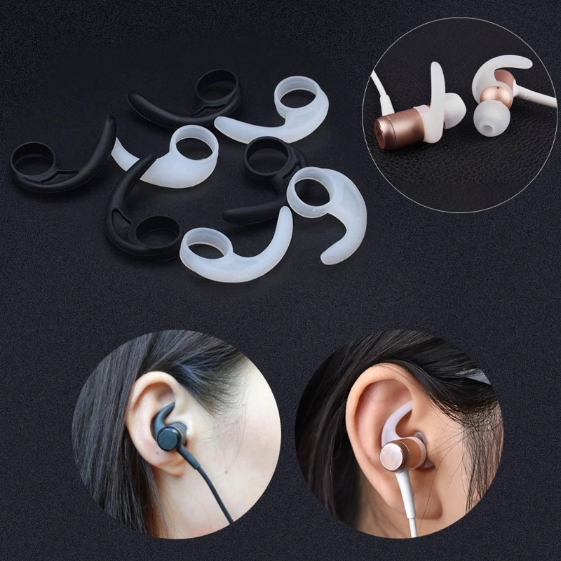 Ganchos de silicona para auriculares, agarres deportivos, adaptadores de aletas para auriculares internos y de Canal, 5 pares