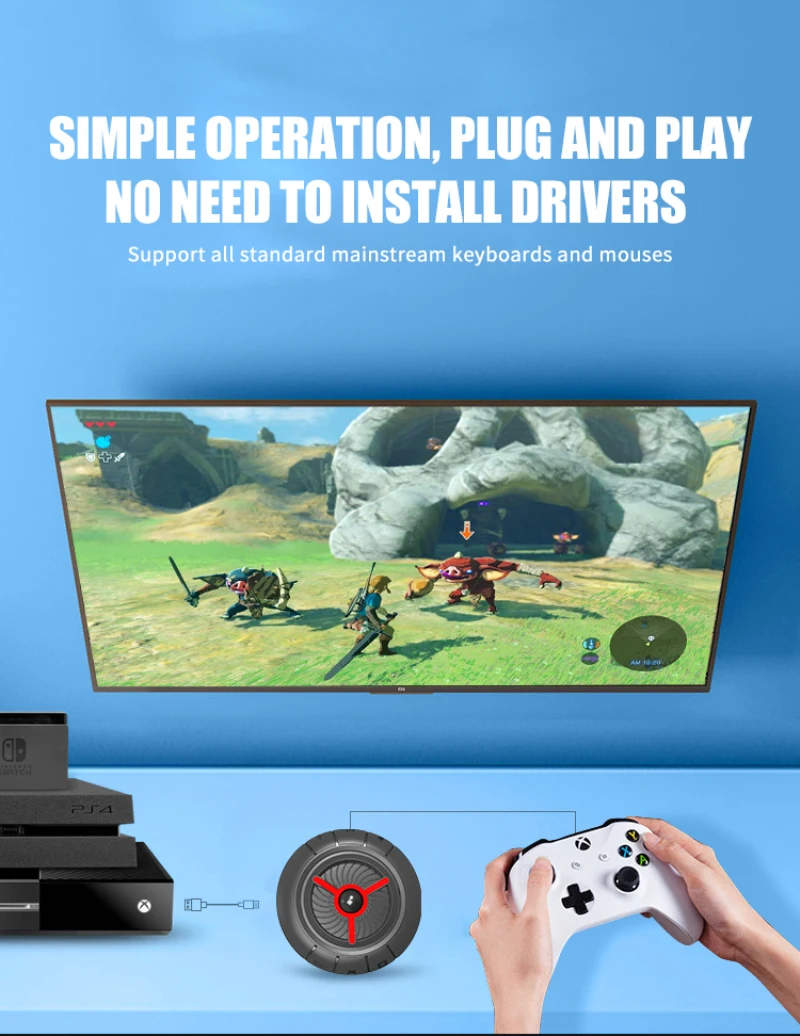 Adaptador de teclado y ratón para consola, convertidor estable y duradero para PS4, Xbox One - imagen 5