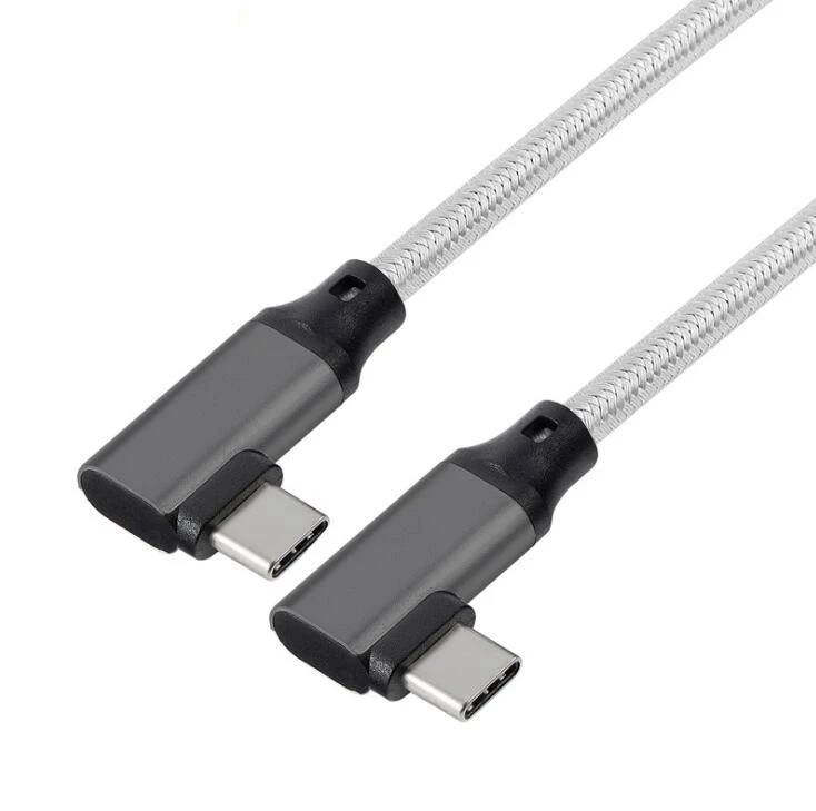 Cable USB C a USB C de 0,2 m-5m, 100W, WOTOBE de largo, 10 pies, USB tipo C 5A E Mark, Cable trenzado de nailon de carga rápida, Compatible con VR - imagen 5