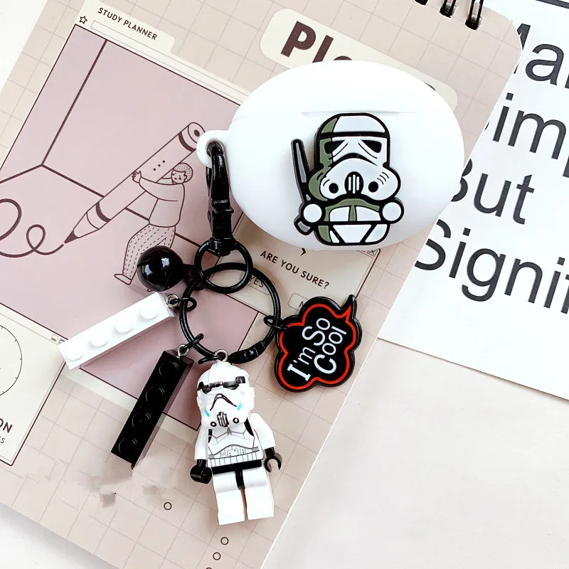 Funda de silicona suave con dibujos animados para auriculares inalámbricos, funda protectora con llavero para Huawei FreeBuds 4i - imagen 2