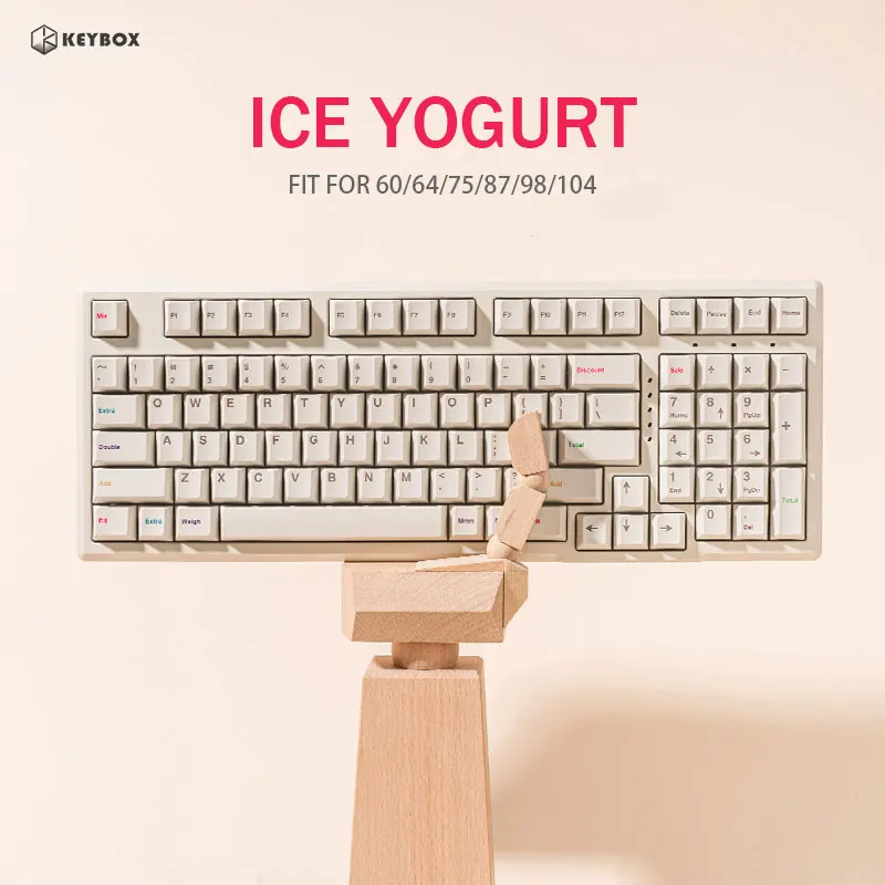 Keebox Shenpo Froyo DYE SUB PBT teclas de yogur helado perfil de cereza teclados mecánicos personalizados teclas para GMK Fro.yo