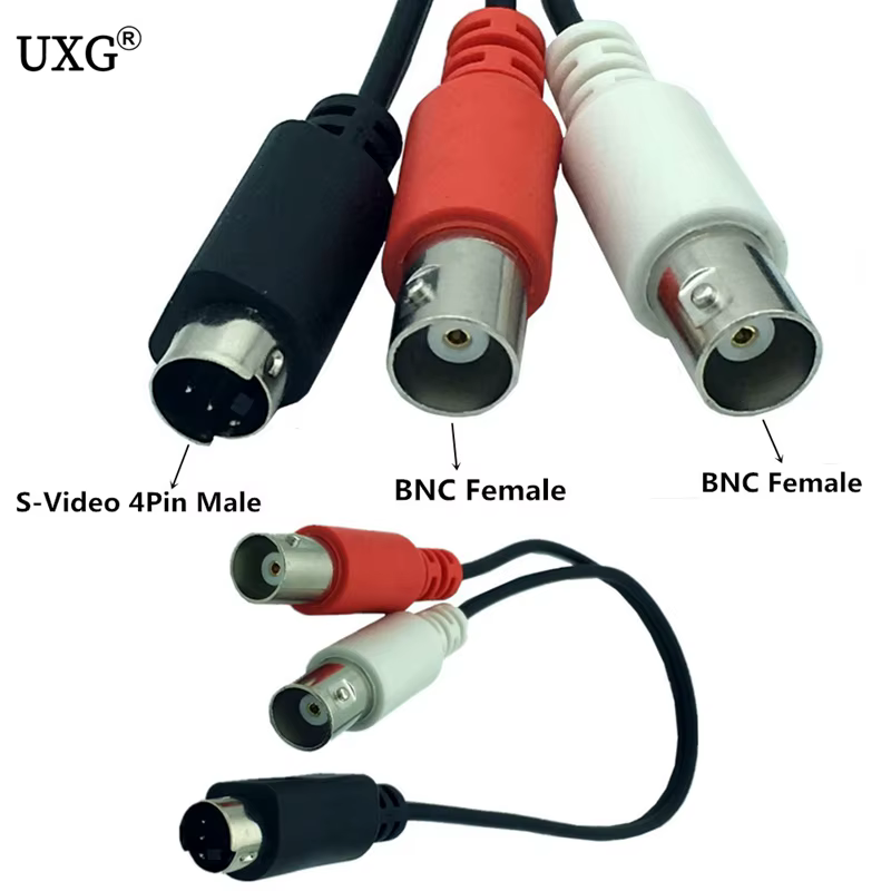 Adaptador S-Video Y Macho 4 Pines a BNC Hembra – S-VHS - imagen 3
