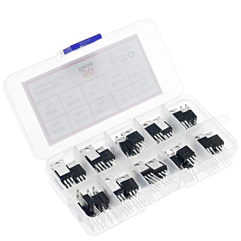 Kit surtido de transistores Mosfet, serie IRF640, IRF740, IRF830, IRF840, IRF530, IRF630, IRF820, IRFZ44, IRF9540, IRF3205, 10 tipos, 50 unidades - imagen 4