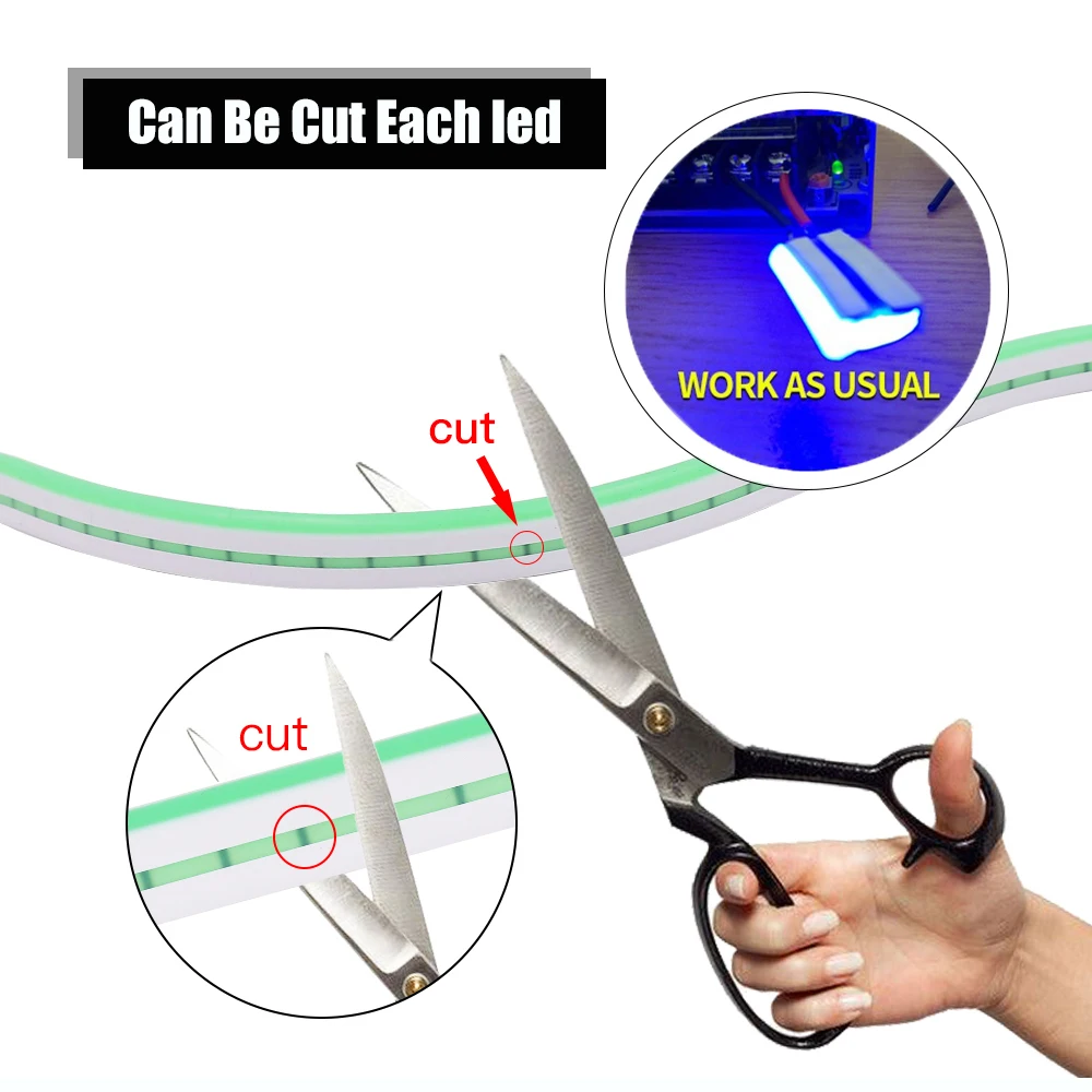 Tira de neón luz LED PIR Sensor de movimiento 2835 5V batería USB tira de neón de silicona 120LEDs/m IP67 impermeable señal de neón Flexible - imagen 5