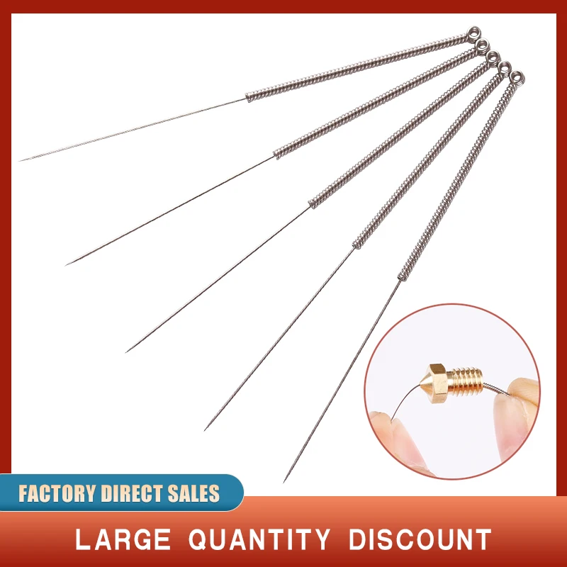 Boquilla de acero inoxidable para impresora 3D, aguja de limpieza, broca de 0,4mm, accesorios, reprap UM para CR10, CR-10S, Ender 3, 10 unids/set por juego