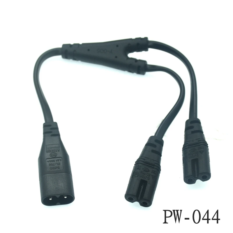 Enchufe macho IEC 320 C14 a 2XC13 C5 C7 C8 hembra, Cable de alimentación divisor tipo Y, adaptador de corriente C14 a 2 vías C13, Cable de interruptor 250V/10A - imagen 3