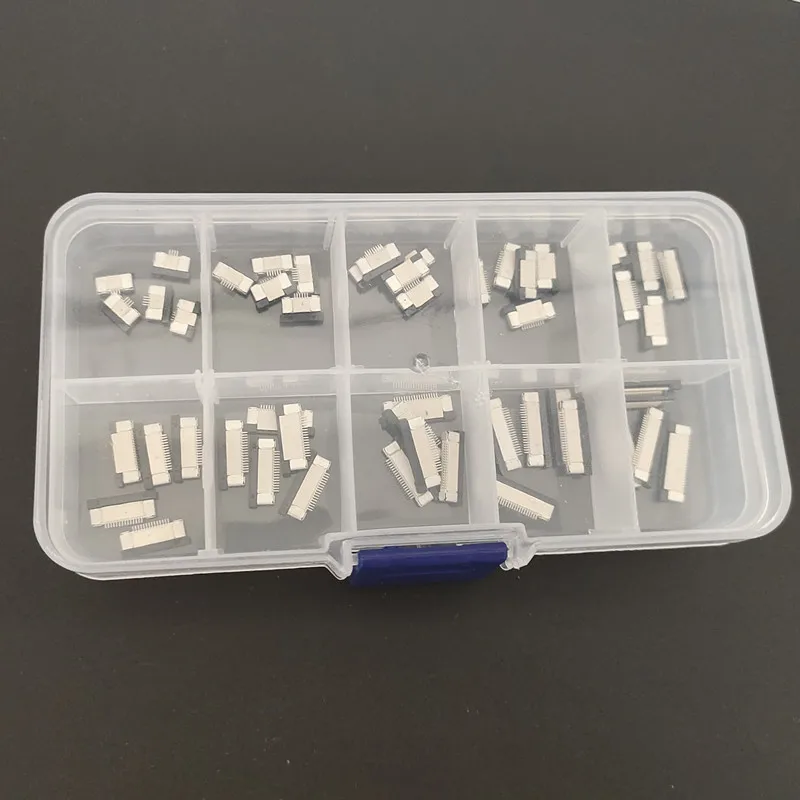 Conector FFC FPC de 50 piezas, 0,5mm, 4/6/8/10/12/14/16/18/20/22 Pines, tipo cajón, juegos de conectores de Cable plano de contacto superior - imagen 2