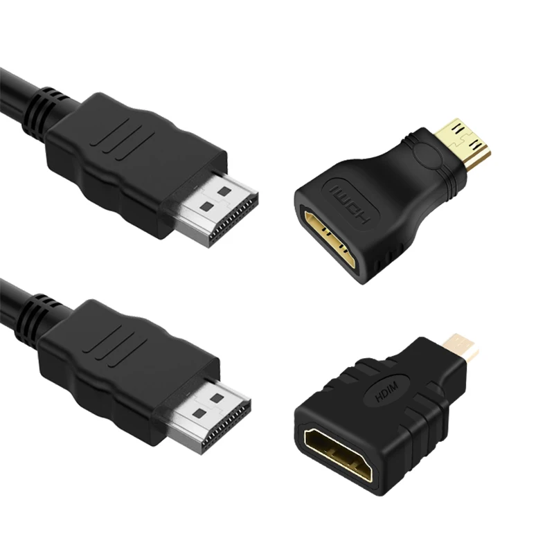 Conector adaptador Mini compatible con HDMI, cable 4K HD de 1,5 metros, adecuado para HDTV, DVD, PC, proyecto, portátil - imagen 2