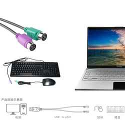Adaptador Dual PS/2 a USB 2.0 para teclado y raton