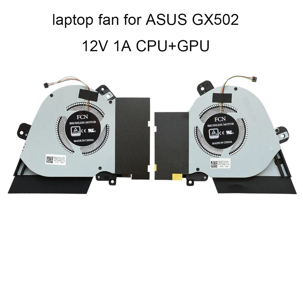 Ventiladores de refrigeración de ordenador para ASUS ROG Zephyrus S GX502 LWS GX502GW GU502 GW 13NR01V0T14111 GPU CPU Cooler radiador ventilador DC 12V 1A