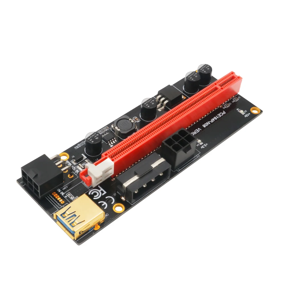 PCI-E-extensor pcie Riser 009 Express, 1X, 4x, 8x, 16x, PCI E, USB Riser 009S, GPU, adaptador Dual de 6 pines, tarjeta SATA de 15 pines para minería BTC, novedad - imagen 2