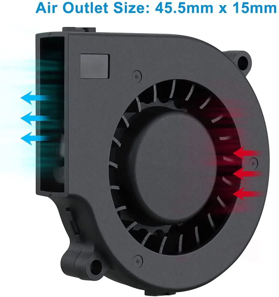 Gdstime-ventilador de escape de refrigeración, radiador de disipador de calor sin escobillas, Turbo centrífugo de CC, 75mm, 5V, 12V, 24V, 2 pines, USB, 75x75x15mm, 2 piezas - imagen 2