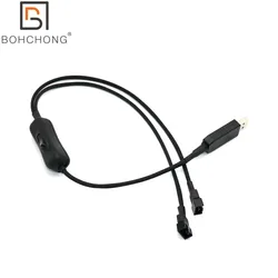 Cable Adaptador Ventilador USB Dual 3/4 Pines - Manga PC RGB