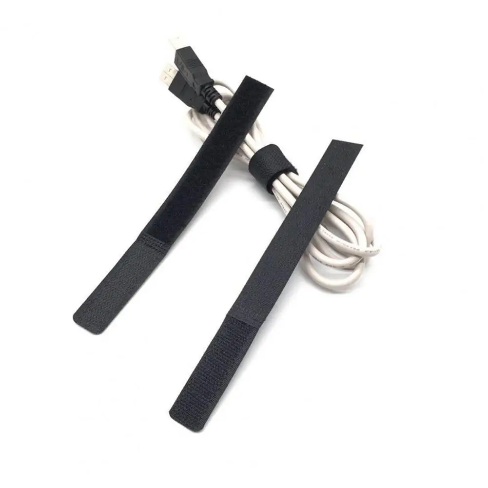 Sujetadores de Cable de datos adhesivos fuertes, cinta de Velcro negra, gancho y bucle, accesorios de costura, 6 unids/set - imagen 2
