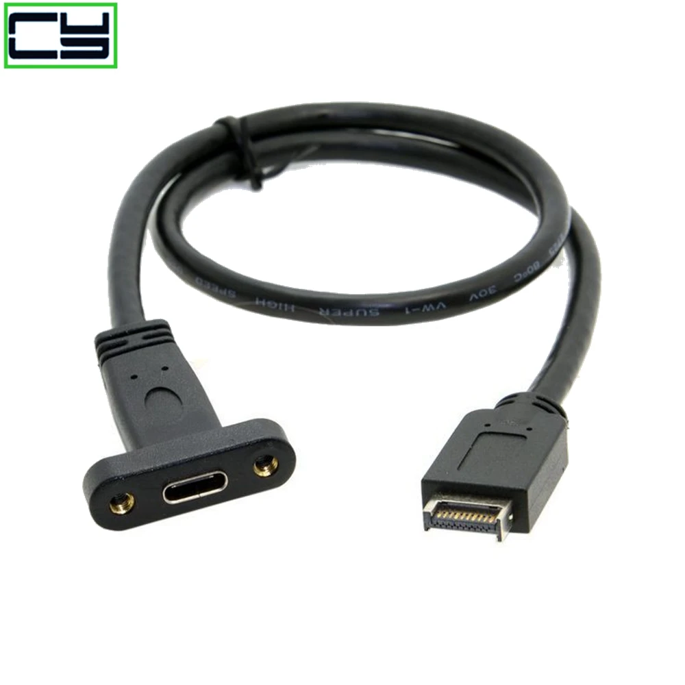 0,5 M 1 Uds Usb3.1 Usb 3,1 cabezal del Panel frontal tipo E tipo E a Usb-C tipo C