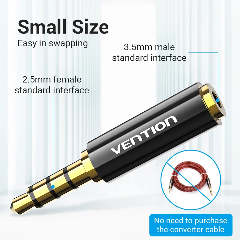 Vention Adaptador Jack 3.5mm Macho a 2.5mm Hembra - imagen 2
