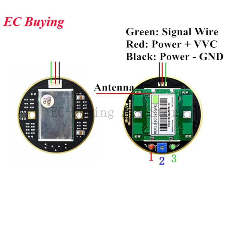 Sensor de Radar Doppler de microondas HB100 CDM324 10,525 GHz 24G módulo de interruptor de inducción para Detector de movimiento inalámbrico Arduino RCWL-0516 - imagen 4