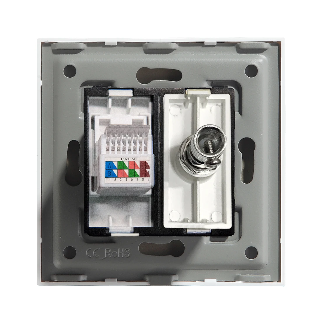 BSEED UE estándar satélite PC enchufe de pared Internet CAT5 antena de red toma de corriente Panel de cristal 86*86mm - imagen 3