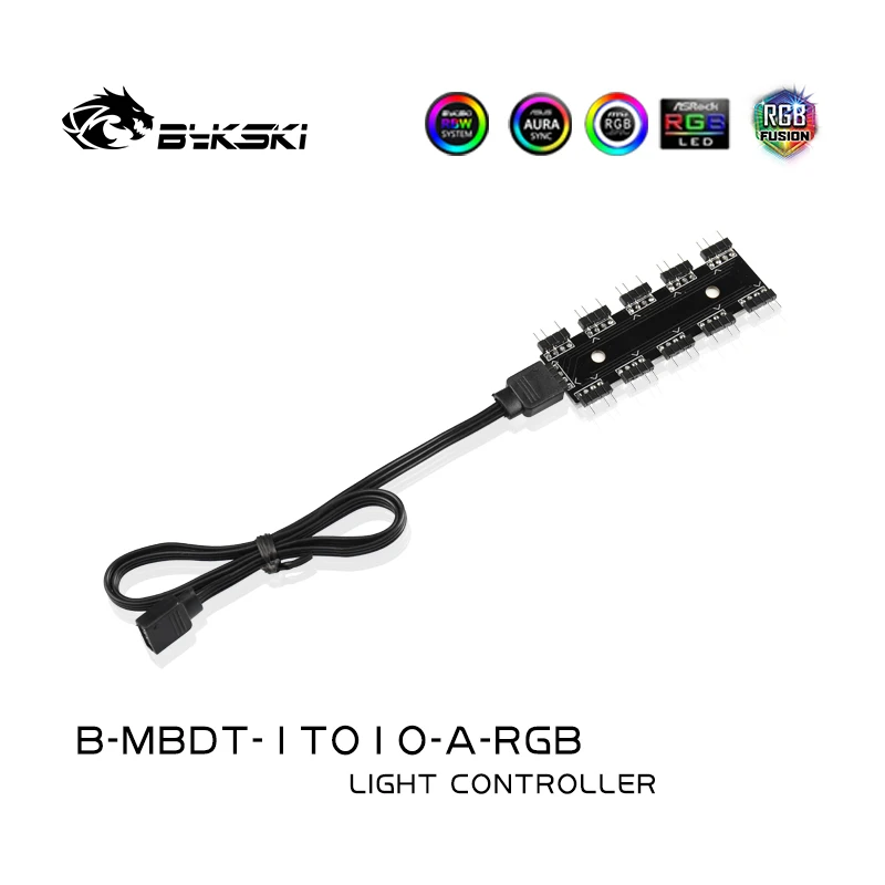 Bykski-Tira de luces LED RGB /A-RGB Hub/cabezal RGB extensible de 1 a 10, 4 pines, 12v, 3 pines, 5V, adaptador RGB - imagen 4