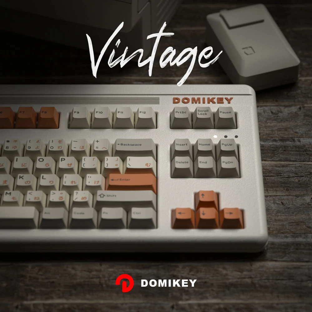 Domikey-Tapa de teclado vintage Cherry, accesorio de abs doubleshot para teclado mx stem poker 87 104 gh60 xd64 xd68 xd84 BM60 BM65 BM68 BM80