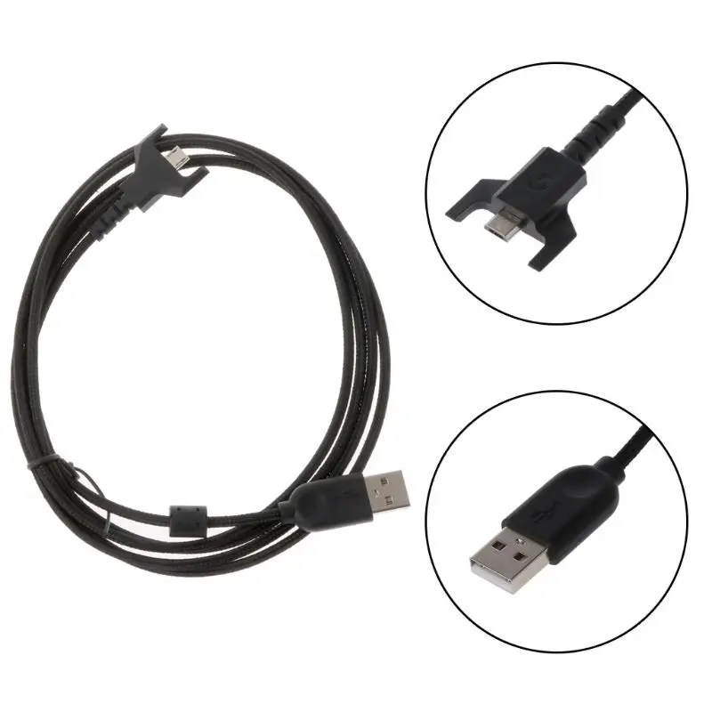 Cable de carga USB duradero, Cable de ratón de juego para ratón Logitech G403, G703, G903, G900, G533, G633, G933, Cable de auriculares - imagen 2