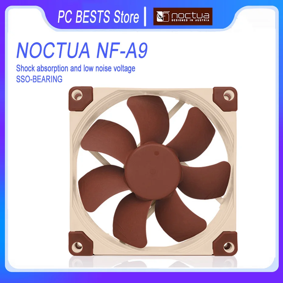 Noctua-ventilador de caja de NF-A9, Enfriador de CPU de 90mm, 3 pines/4 pines, PWM, disipador térmico silencioso de chasis controlado por temperatura