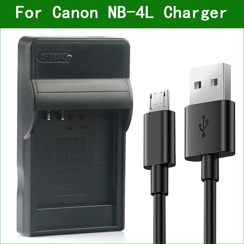 Cargador de batería de cámara NB-4L NB4L NB 4L para Canon PowerShot SD200 SD300 SD400 SD450 SD600 SD1000 SD750 SD1100 SD780 SD960 IS