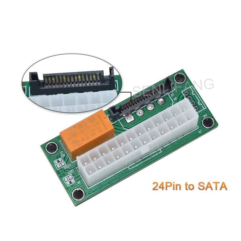 Adaptador de tarjeta gráfica ATX2ATX-N03 Dual PSU, adaptador de corriente ATX de 24 pines a 4 pines, Cable extensor de sincronización SATA, añadir 2 PSU - imagen 2