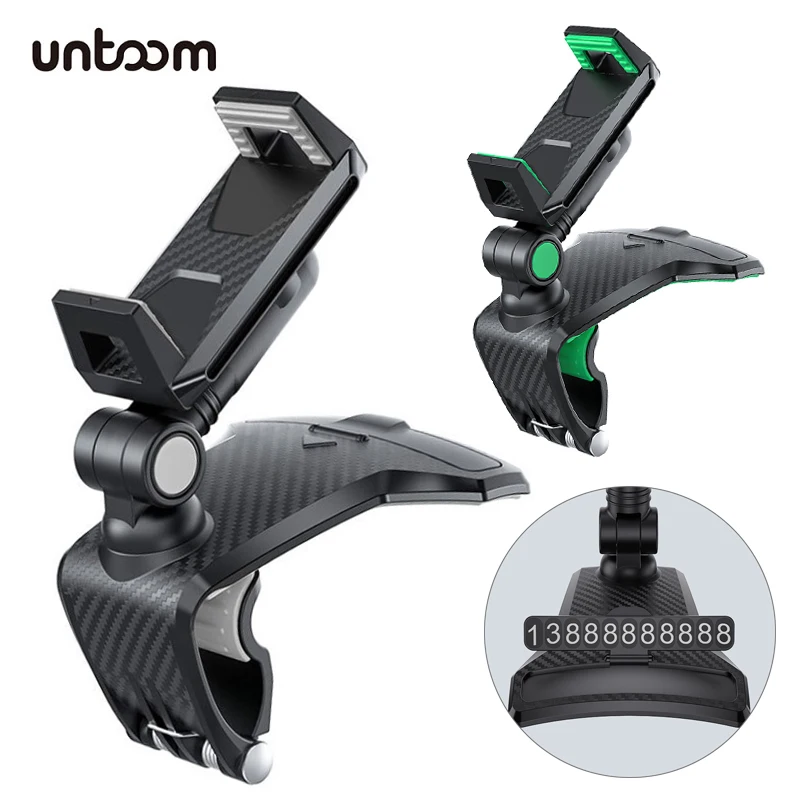 Soporte de teléfono móvil con rotación de 1200 grados para salpicadero de coche, espejo retrovisor con tarjeta de aparcamiento - imagen 2