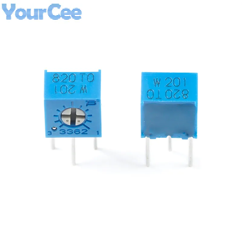 20 piezas/5 uds 3362W 3362 potenciómetro recortador Trimpot de resistencia ajustable de precisión 100R 200R 500R 1K 2K 5K 10K 20K 100K 200K Ohm - imagen 5