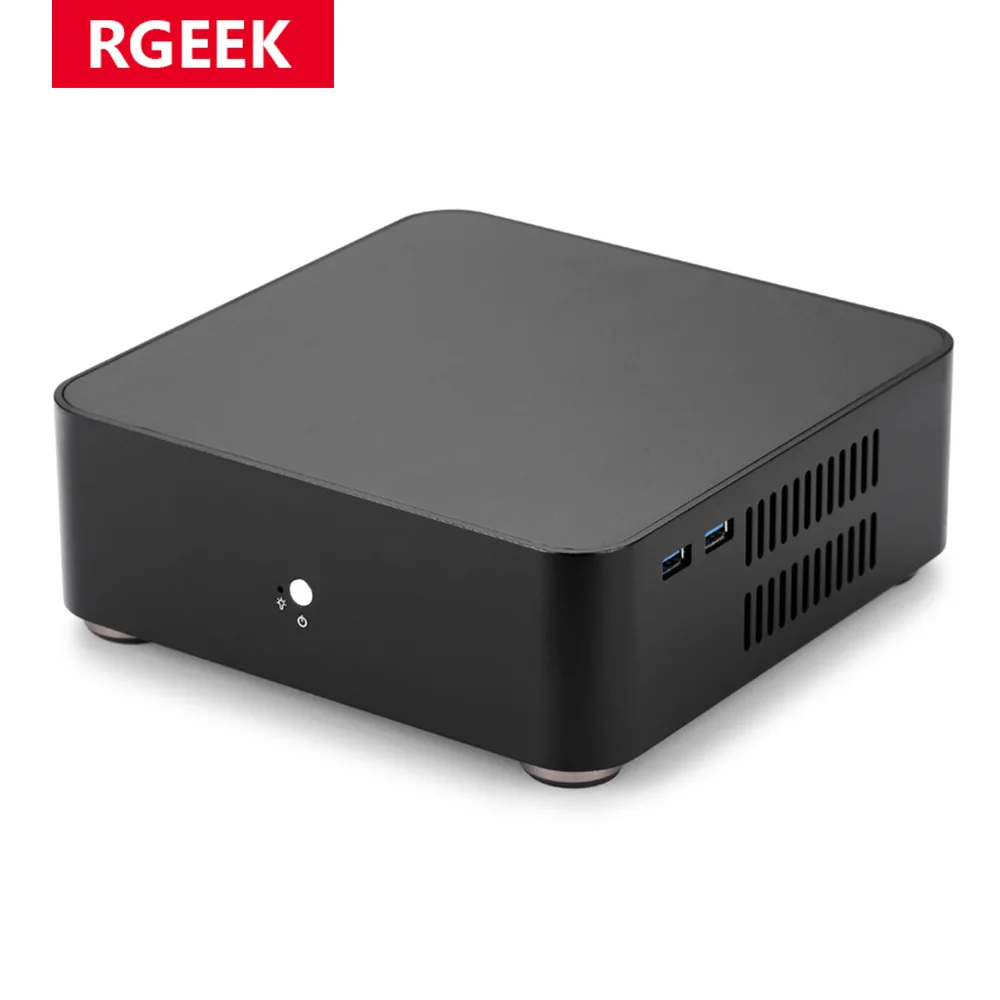 RGEEK-carcasa pequeña para ordenador de escritorio, chasis de aluminio L65, PSU, HTPC, Mini itx, pc con fuente de alimentación - imagen 2