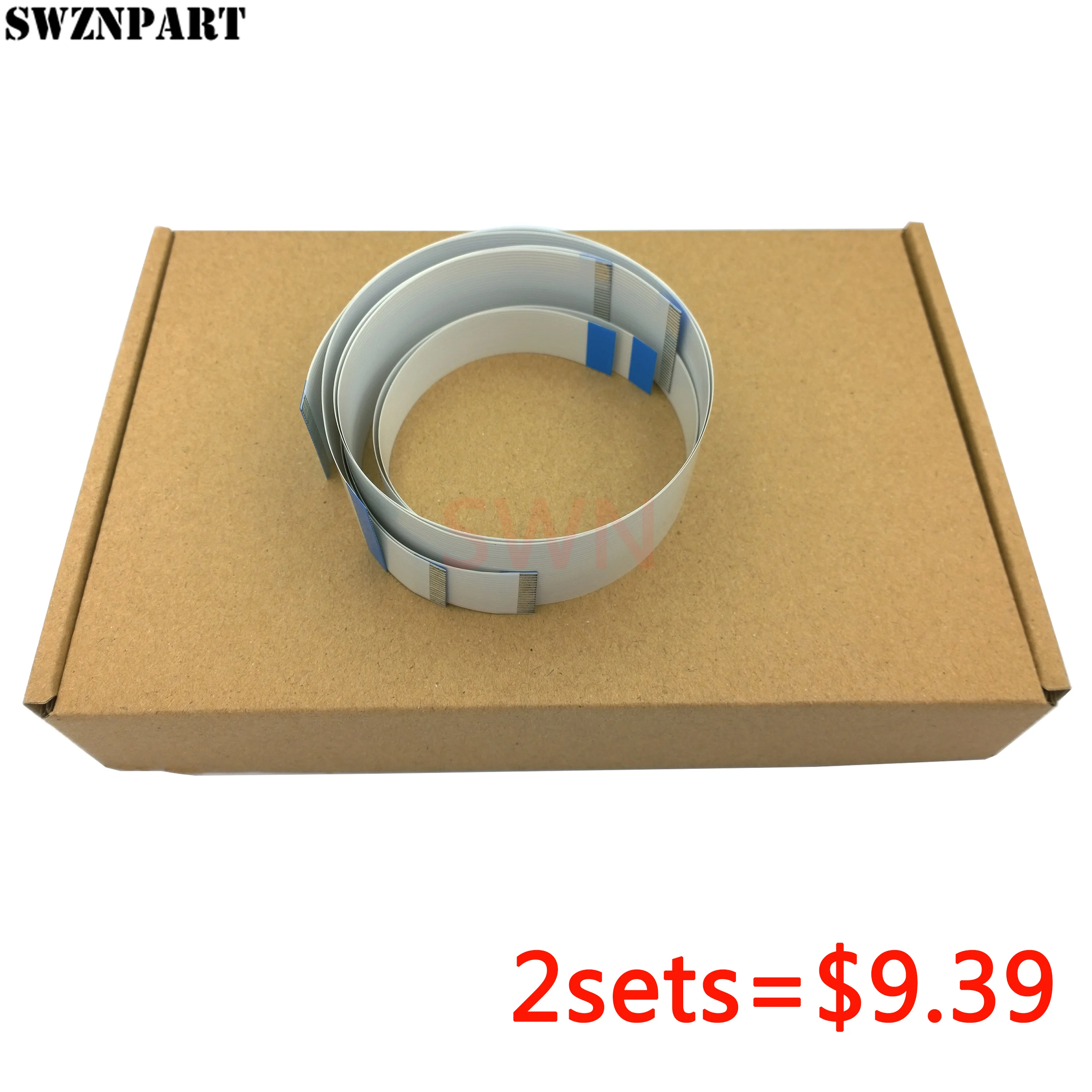 2 juegos 4 Uds cable de datos de cabezal de impresión cable plano FFC para Epson Stylus Pro 7600 9600 17 pines 30 pines 40cm de largo - imagen 2