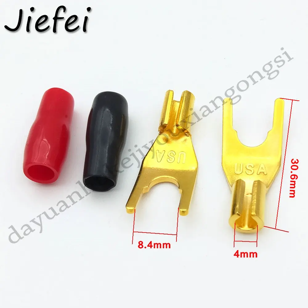 Conectores banana chapados en oro sin soldadura, horquilla, altavoz, adaptador de enchufe Banana, 20-200 Uds. - imagen 5