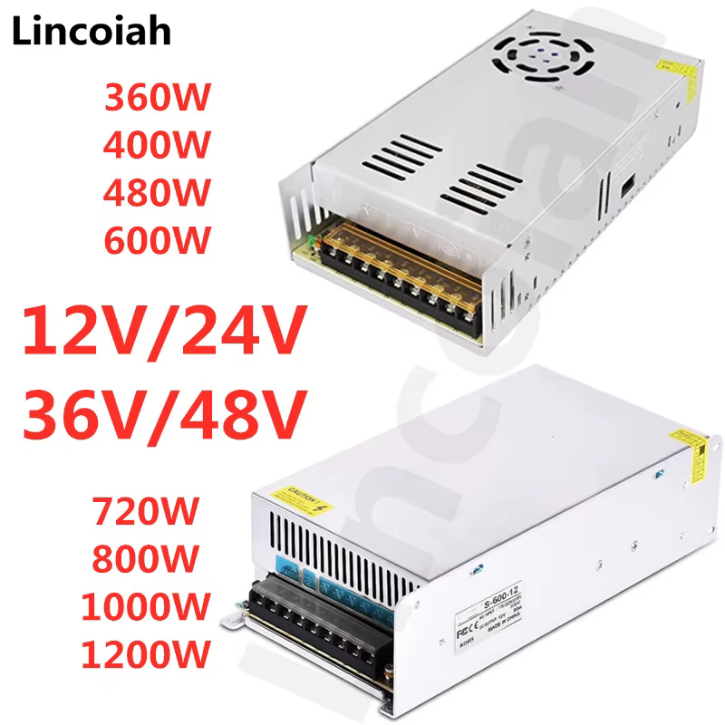 Fuente LED 12-48V 600W SMPS para iluminación profesional interior