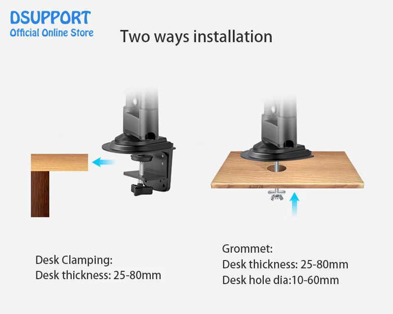 Soporte Doble Monitor NB H180 22"-32" Brazos Gas Ergonómico - imagen 2