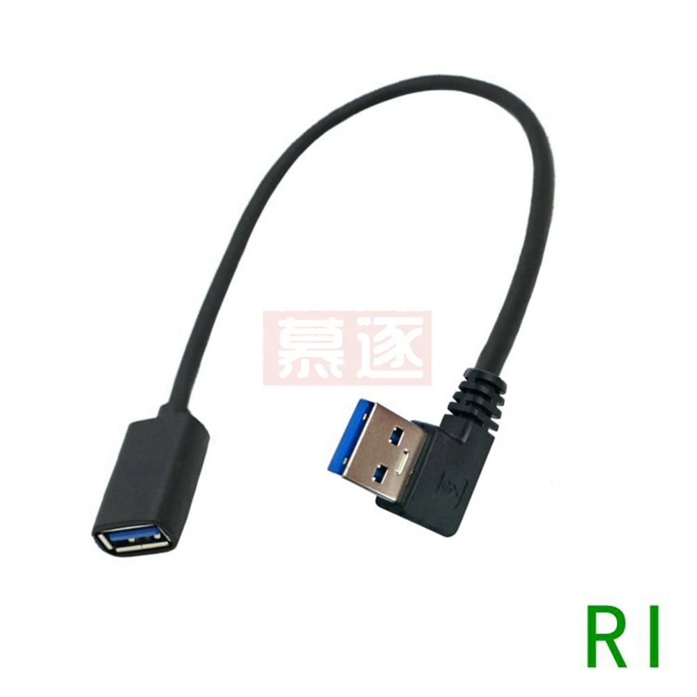 USB 3,0 1 Uds Cable de extensión de 90 grados arriba abajo ángulo izquierdo derecho macho a hembra Super velocidad 5Gbps Cables de carga de sincronización de datos USB - imagen 3