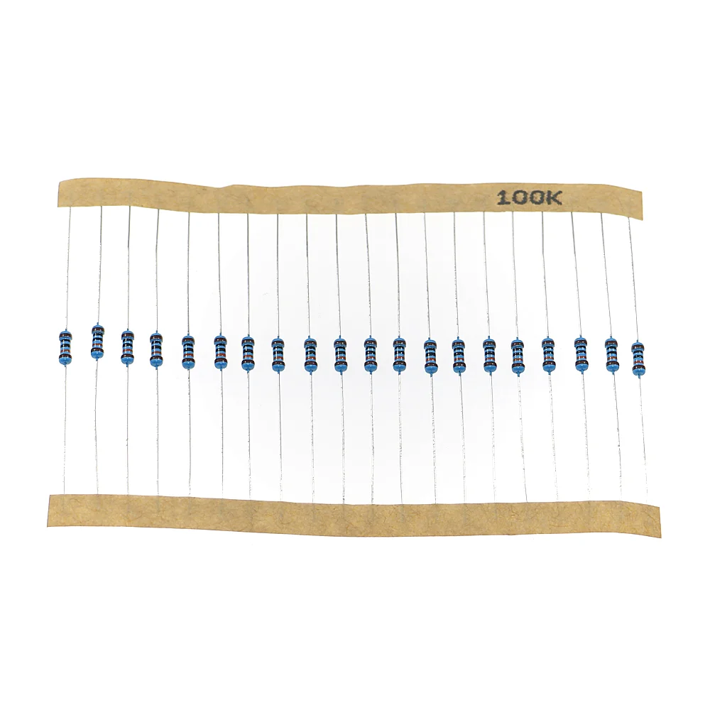 600 Uds 30 valores 1% 1/4W paquete de resistencias kit surtido de resistencias de película metálica DIY uso resistencia de anillo de color (10 ohmios ~ 1 M ohm)