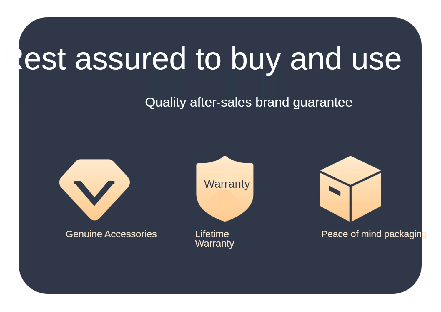 Un letrero azul y blanco que dice estar seguro de comprar y usar