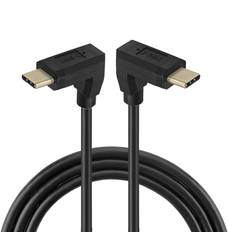 Adaptador de conector macho tipo C USB-C tipo C macho a tipo C macho, Cable 4K de 0,3 m, 1m, Gen2, 10Gbps, 90 grados, izquierdo, derecho, en ángulo arriba y abajo