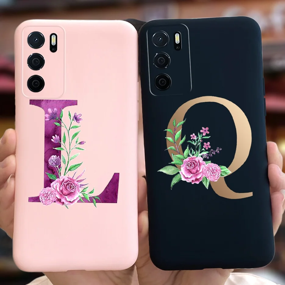 For Oppo A54s Case CPH2273 Cute Letters Back Cover Soft Silicone Phone Case For Oppo A54s A 54 s OppoA54s Fundas Shockproof Capa - imagen 2