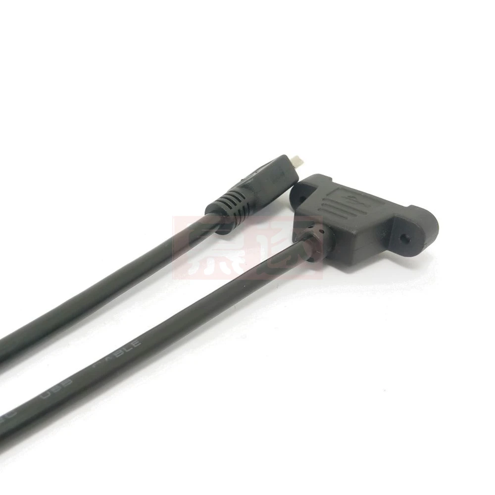 Montaje en Panel de bloqueo de tornillo de 0,3 M/0,5 M Mini USB 2,0 macho a hembra extensión M/F sincronización de datos pantalla de Cable de alimentación - imagen 3